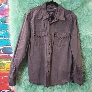 American Eagle Outfitter Gray Men's Vintage Fit Button Down Shirt Size L